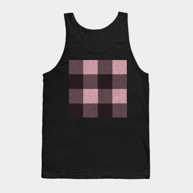 Pink and Black Buffalo Check Tank Top by SugarPineDesign